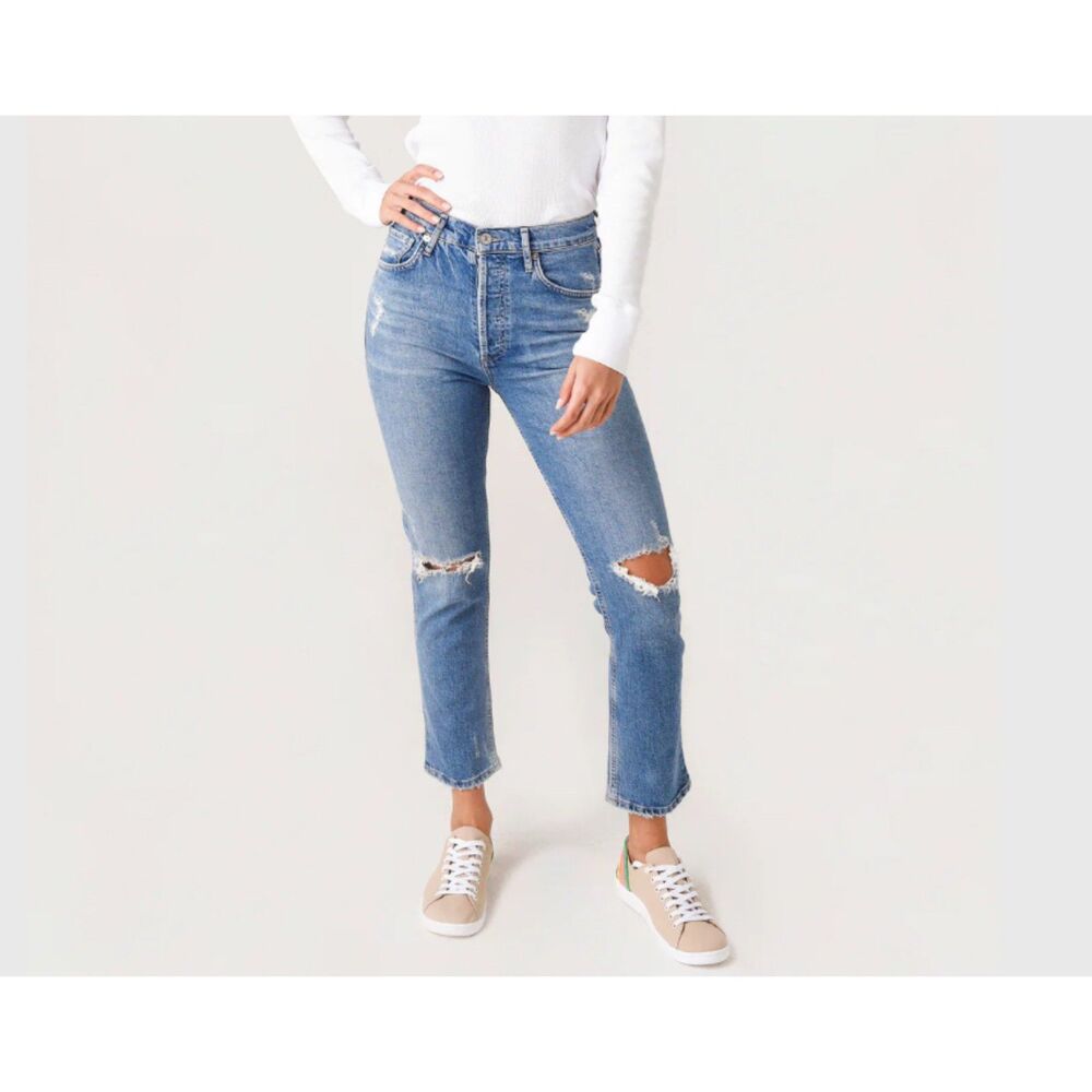 Citizens of Humanity Charlotte Button Fly Distressed Jeans Size 26 - Picture 2 of 11